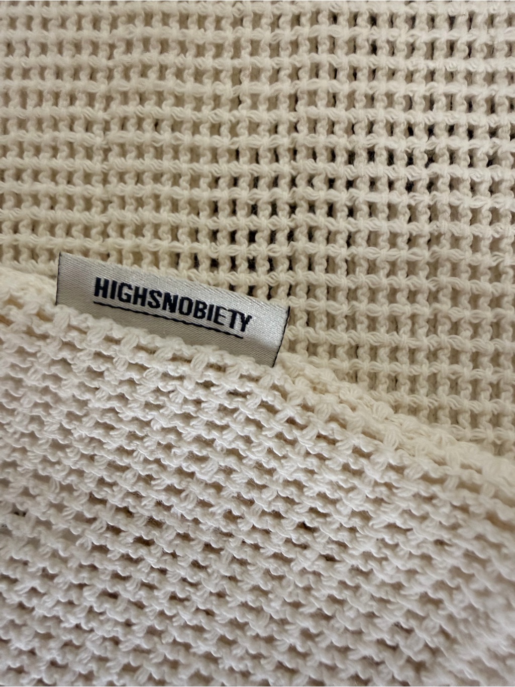 Highsnobiety Men’s Open Mesh Short Sleeve Shirt Off-White/Cream Size Small — image 5 of 8